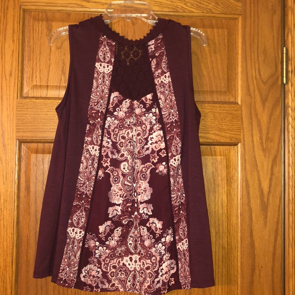 High neck Maroon Tank top